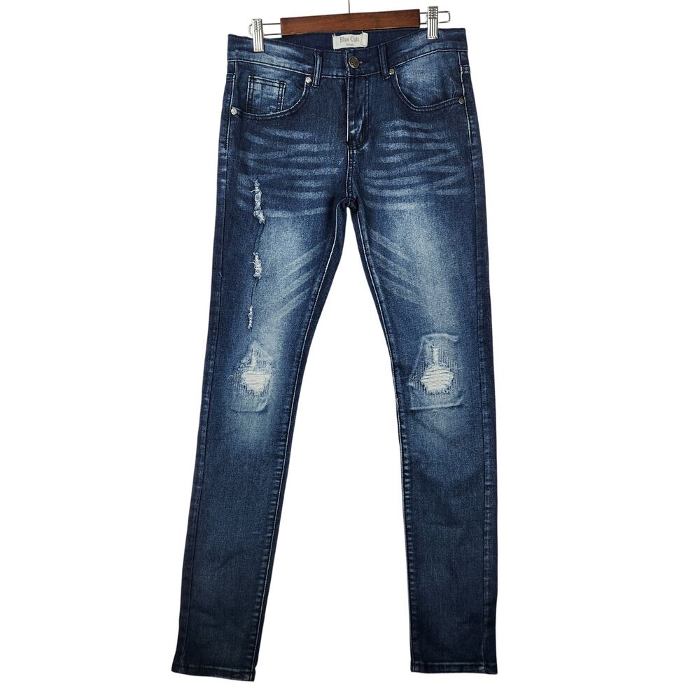 Blue Cult Distressed Mid Rise Skinny Jeans - Womens Size 28 Blue